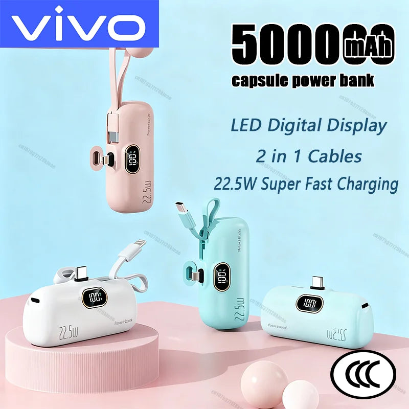 50000mAh Mini Power Bank Portable Fast Charging