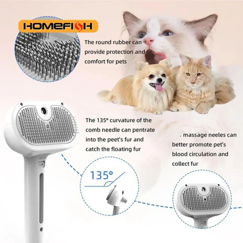 Steam Spray Dog Grooming Brush