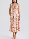 Floral Print Suspender Dress