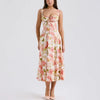 Floral Print Suspender Dress