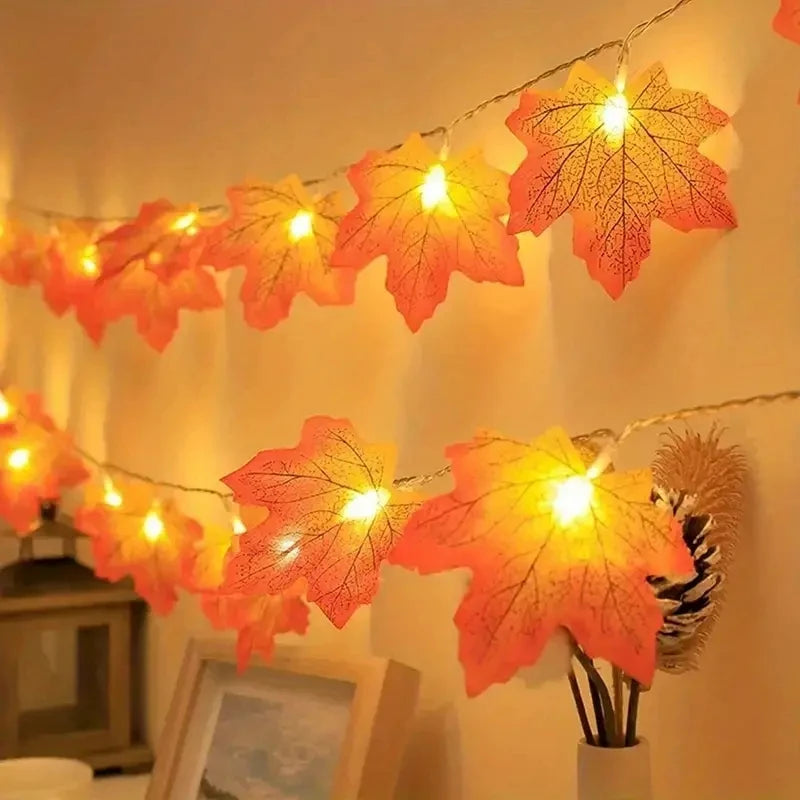 LED Maple Leaf Fairy String Lights Battery Powered