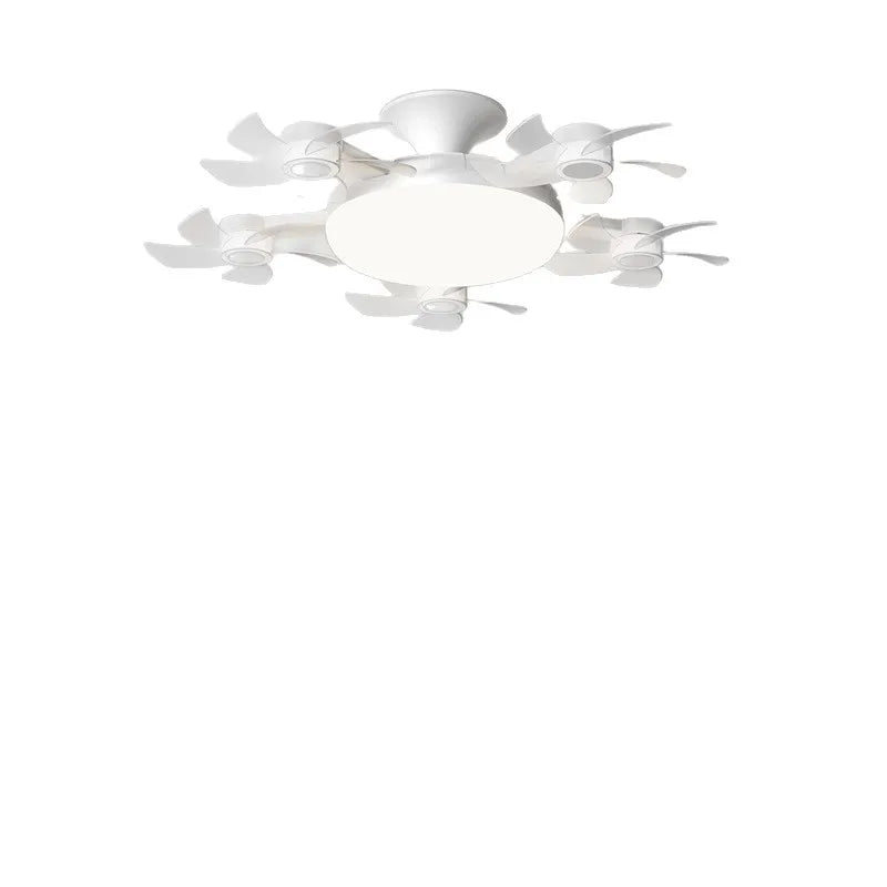5 heads Blade Color Modern E27 Ceiling Fan Light – Remote & 3-Color Dimming