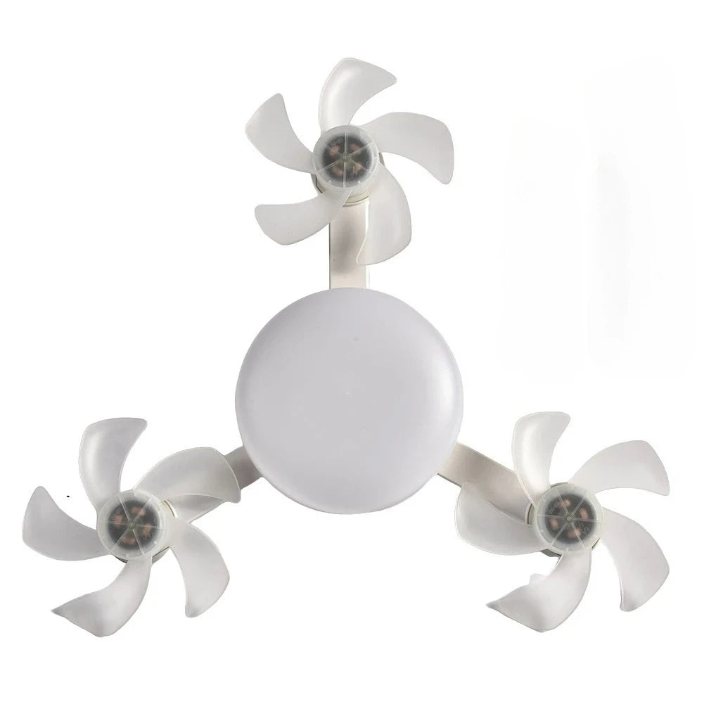 3 heads Blade Color Modern E27 Ceiling Fan Light – Remote & 3-Color Dimming