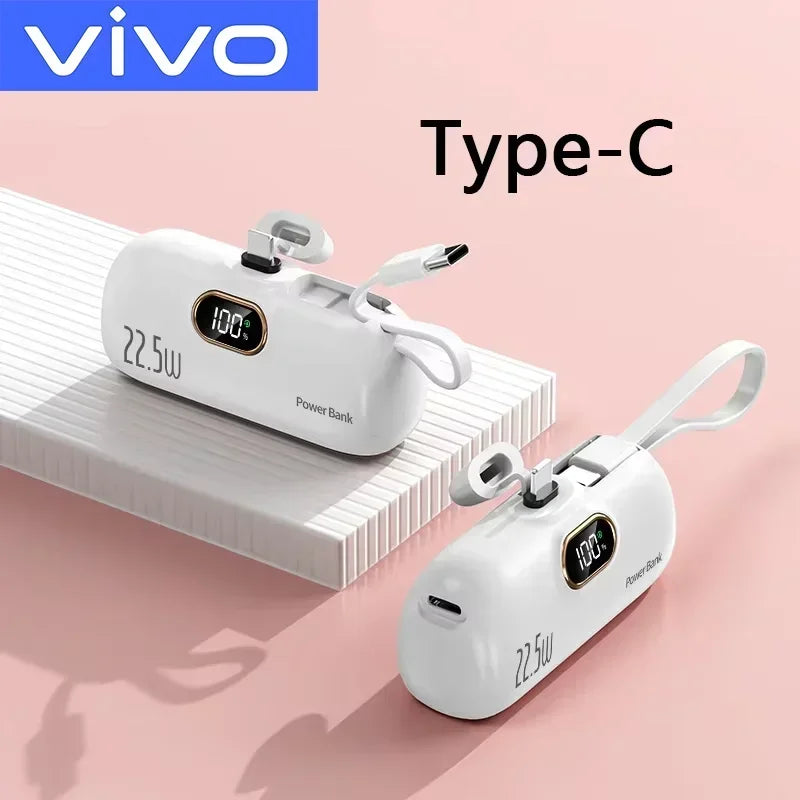 White Type-c Color 50000mAh Mini Power Bank Portable Fast Charging