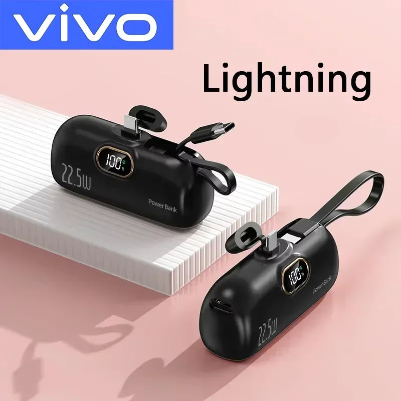 Black Lighting Color 50000mAh Mini Power Bank Portable Fast Charging