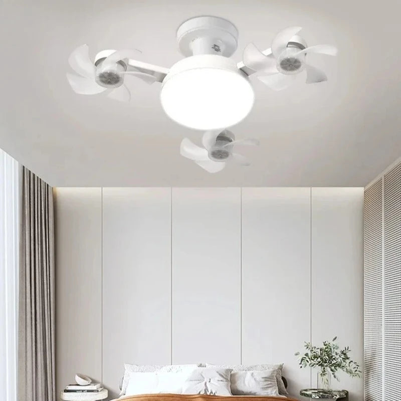Modern E27 Ceiling Fan Light – Remote & 3-Color Dimming