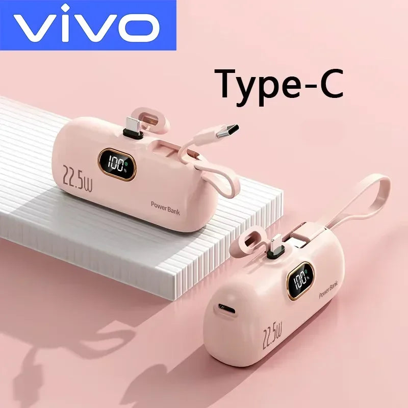 Pink Type-c Color 50000mAh Mini Power Bank Portable Fast Charging