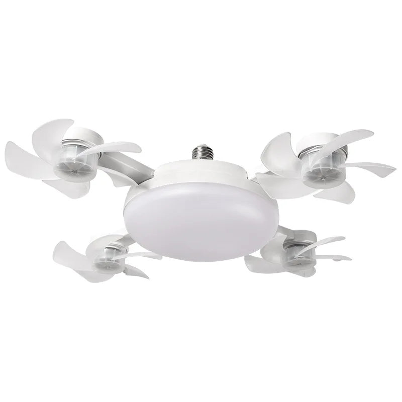 4 heads Blade Color Modern E27 Ceiling Fan Light – Remote & 3-Color Dimming