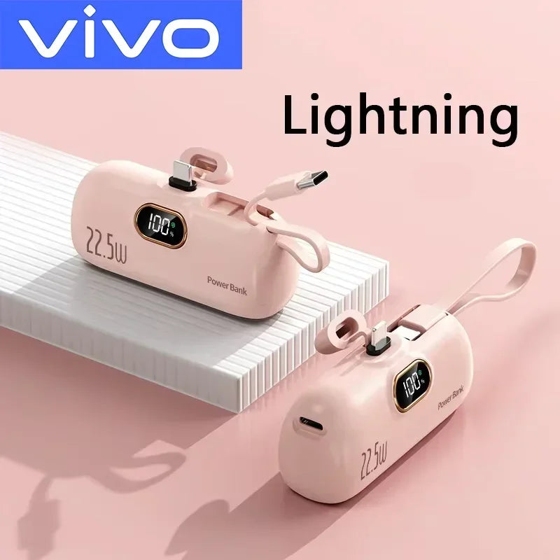 Pink Lighting Color 50000mAh Mini Power Bank Portable Fast Charging