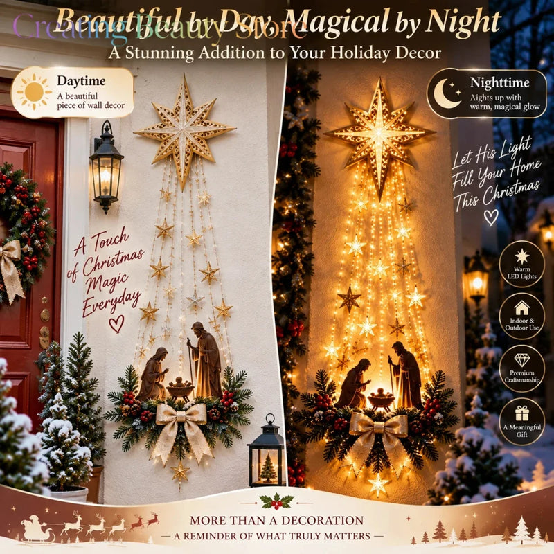 Light Up Christmas Nativity Wall Decor